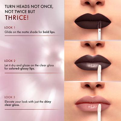 Lakme 9 to 5 Matte to Glass Liquid Lip - Mulberry Wine 7.6 ml - Liquid Lipsticks