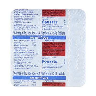 Metffil Vg1 Tablet 15'S - Diabetes-Ant