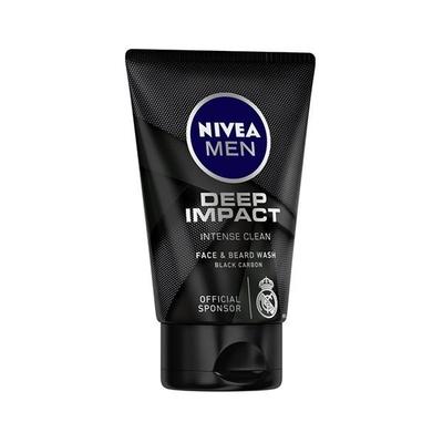 Nivea Men Deep Impact Face & Beard Wash - Intense Clean 100 gm - Face Wash & Cleansers