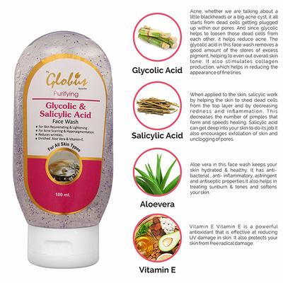 Globus Remedies Glycolic & 1% Salicyclic Acid Face Wash 3's - Face Washes