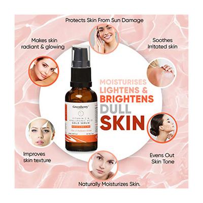 Greenberry Organics Vitamin C & Hyaluronic Acid Gold Serum 30 ml - Toners