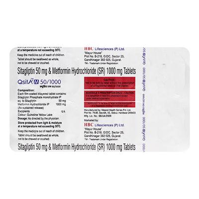 QSITA M 50/1000 Tablet 10's - Diabetes-Ant