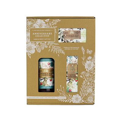 The English Soap Company - Anniversary Jasmine & Wild Strawberry Hand & Body Gift Set 1's - Shower Gels & Body Wash