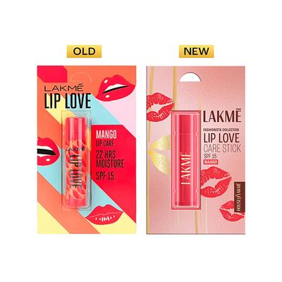 Lakme Lip Love Mango Lip Care 22Hrs Moisture SPF15 4.5gm - Lipsticks
