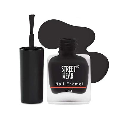 Streetwear Nail Enamel (Matte) - Rebel Black 8 Ml - Nail Polish