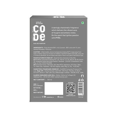 Wild Stone Code Pyro Eau De Parfum for Men, Bold, Intense & Vibrant Fragrance, Luxury Men Perfume 100 ml - Men Perfumes (Edt/Edp)