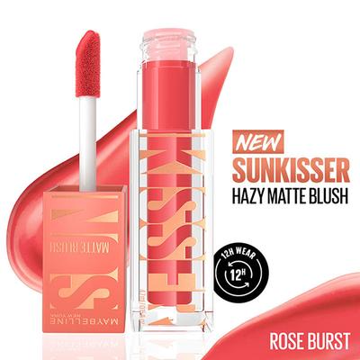 Maybelline New York Sunkisser Hazy Matte Blush, 12H Sunkissed Cheeks, Rose Burst 4.7 ml - Blushes