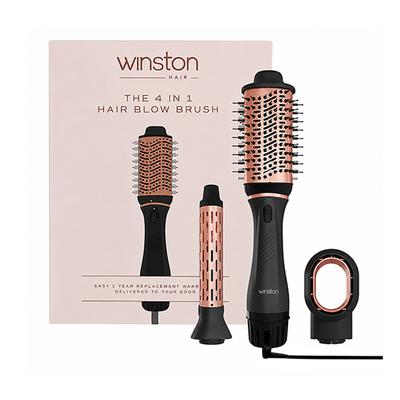 Winston 3-in-1 Hair Styling Blow Brush, Blow Dryer, Curling Iron, & Volumizing Brush- Silver and Grey 850 gm - Multi-Stylers
