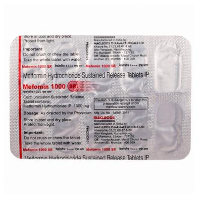 Mefomin SR 1000mg Tablet 10'S - Diabetes-Ant