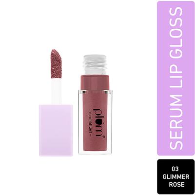 Plum Keep It Glossy Serum Lip Gloss with Hyaluronic Acid Luminous Finish Highly Pigmented Instant Hydration 100% Vegan & Cruelty Free 03 Glimmer Rose 6.5 ml - Lip Glosses