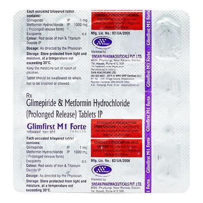 GLIMFIRST M1 FORTE Tablet 15's - Diabetes-Ant