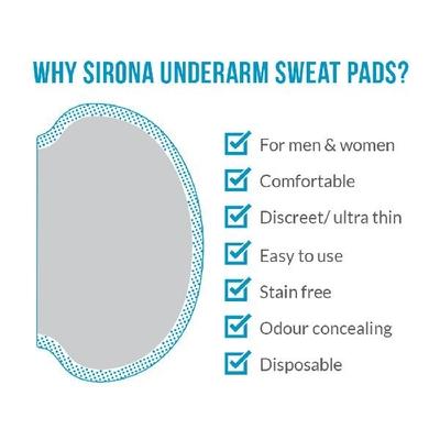 Sirona Under Arm Sweat Pads for Men and Women (Pack of 2 x 12's) - Intimate Care