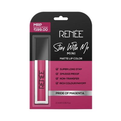 Renee Stay With Me Mini Matte Lip Color, Pride Of Magenta 2 ml - Liquid Lipsticks