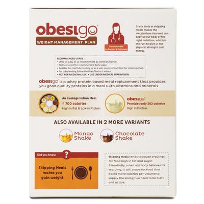 Obesigo Weight Management Plan Powder - Vanilla Shake (Pack of 7 x 50 g) - Weight Loss