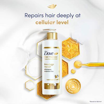 Dove Hair Therapy Breakage Repair Sulphate-Free Shampoo, No Parabens & No Dyes 380 ml - Shampoos
