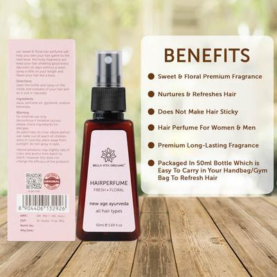Bella Vita Organic Hair Perfume Mist Spray 50 ml - Hair Sprays & Mists