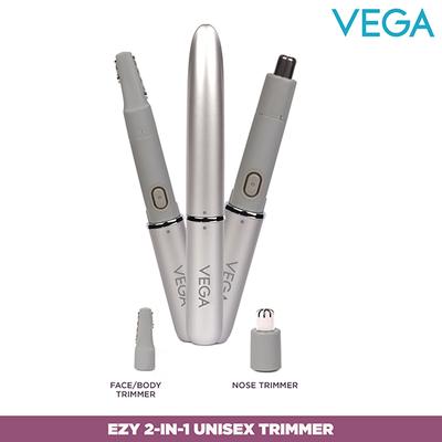 Vega EZY 2 In 1 Unisex Face Body and Nose Trimmer IPX 5 (VHBT-02) 1's - Shaving & Hair Removal