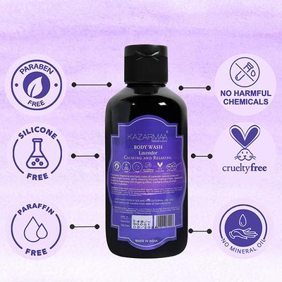 Kazarmaa Calming and Relaxing Lavender Shower gel With loofah (Lavender) 250 ml - Shower Gels & Body Wash