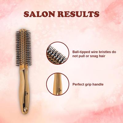 Bronson Professional Golden Round Hair Brush for Adding Quick Curls, Volume and Waves in Hair 1's - Hair Brushes