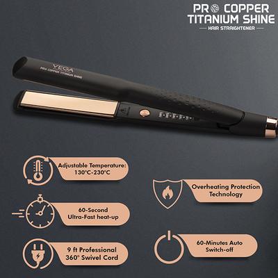 VEGA Professional Pro Copper Titanium Shine with Copper Titanium 3D Floating Plates, (VPMHS-07) 1's - Hair Dryers