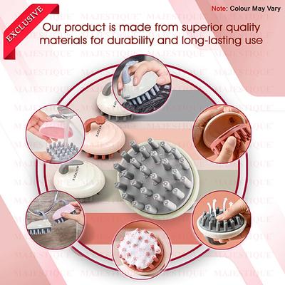 Majestique Body Bath Silicone Shampoo Massager, Hair Scalp and Head Care Massage - Multicolor 1's - Massagers