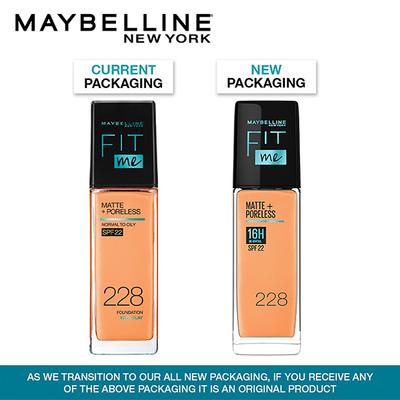 Maybelline New York Fit Me Matte+Poreless 16H Oil Control SPF 22 Foundation, 228 30 ml - Foundation