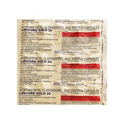 LIPICURE GOLD 20mg Capsule 15's - Blood Clot-Ant