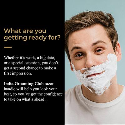 India Grooming Club Matte black Shaving Razor Handle 1's - Shavers