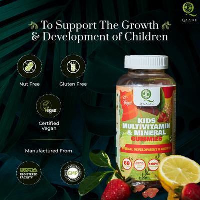 Qaadu Kids Multivitamin & Mineral Gummies 60's - Multi-Vitamins