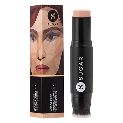 SUGAR Cosmetics Ace Of Face Foundation Stick - 15 Cappuccino (Light Cool Undertone) 12 gm - Foundation
