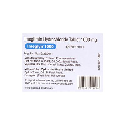 IMEGLYN 1000 Tablet 10's - Diabetes-Ant