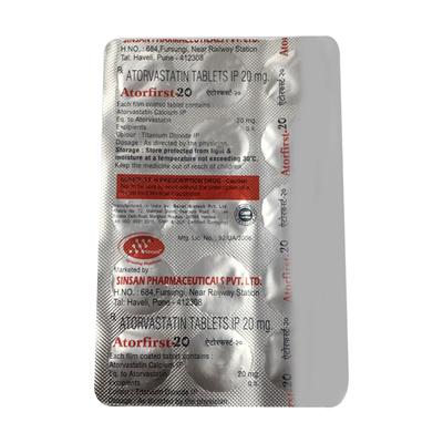 ATORFIRST 20 Tablet 15's - High Cholesterol-Dys