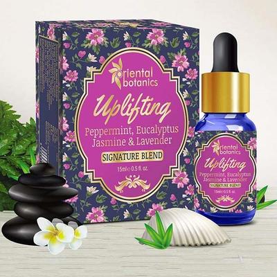 Oriental Botanics Uplifting Aroma Therapy Diffuser Oil (Peppermint, Eucalyptus, Jasmine & Lavender) 15 ml - Creams/Oils/Lotions