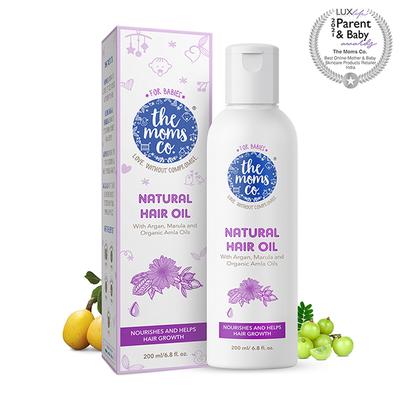 The Mom's Co. Natural Hair Oil with Argan, Marula and Organic Amla Oils 200ml - Creams, Lotions & Oils