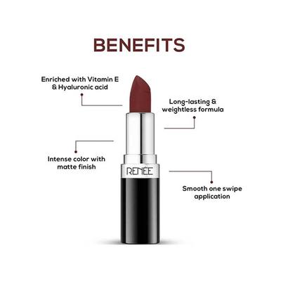 RENEE Stunner Matte Lipstick - Big Bang 4 gm - Lipsticks