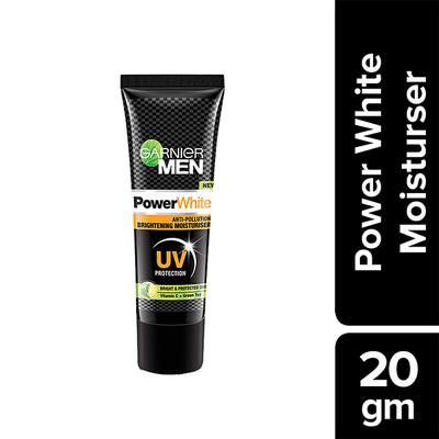 Garnier Men Power White Anti-Pollution Brightening Moisturiser with UV Protection 20 gm - Face Creams