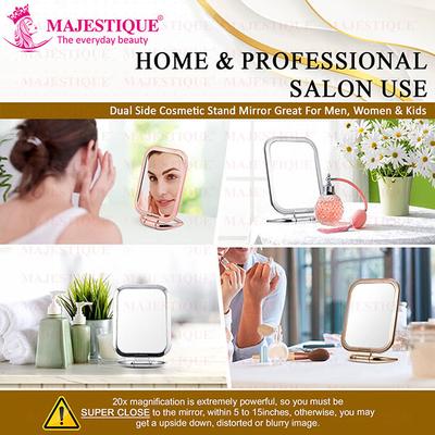 Majestique Table Top Double Side Makeup Mirror, 1X/20X Magnifying Mirror, 180 Degree - Multicolor 1's - Mirror