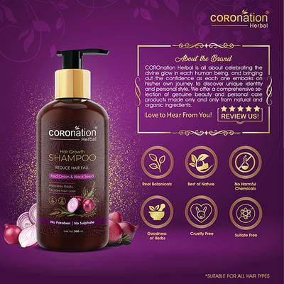 COROnation Herbal Red Onion Black Seed Oil Shampoo for Hair Fall Control 300 ml - Shampoos