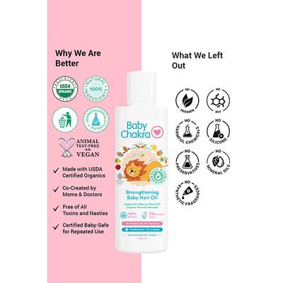 BabyChakra Strengthening Baby Hair Oil 100 ml - Hair Oils
