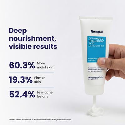 Reequil Ceramide & Hyaluronic Acid Moisturiser 100 gm - Face Moisturizers