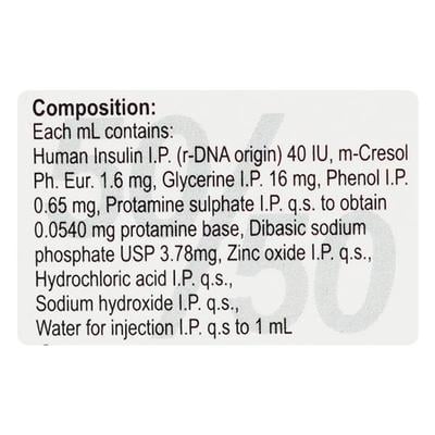 Huminsulin 50/50 40IU Injection 1X10ml - Diabetes-Ins