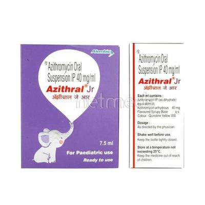 Azithral JR 40mg Oral Suspension 7.5ml - Bacterial Infections-Mac
