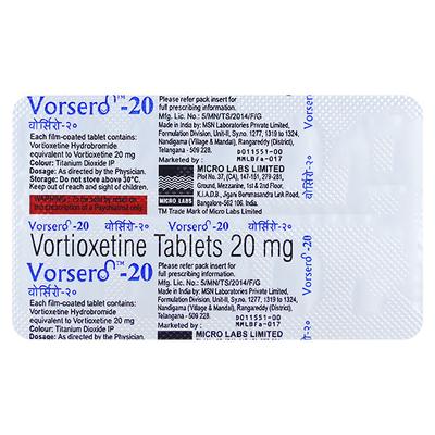 VORSERO 20 Tablet 10's - Depression-Ant