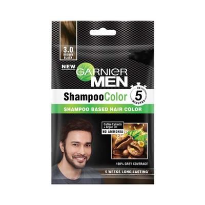 Garnier Men Shampoo Color Shade 3 Brown Black 10 ml+ 10 ml 1's - Sachet/Shampoo