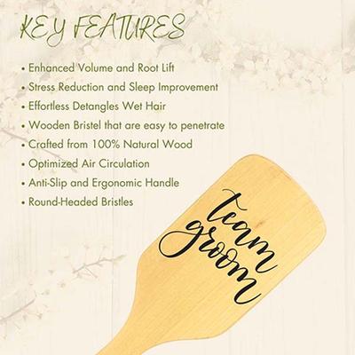Allure Personalised Paddle Hair Brush Team Groom Print 1's - Hair Brushes