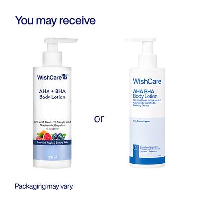 Wishcare AHA + BHA Exfoliating Body Lotion-Provides Deep Hydration & Detan Skin (200ml) - Lotions & Creams