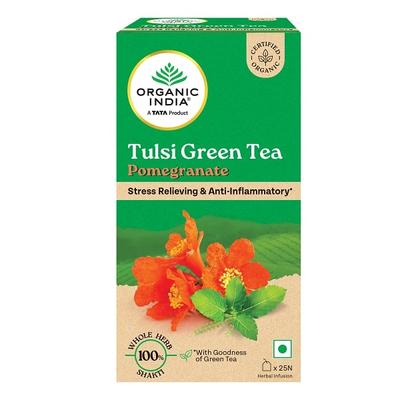 Organic India Tulsi Green Bags - Pomegranate 25's - Green/Herbal Teas