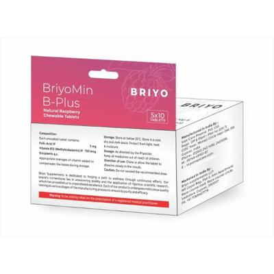 Briyo Briyomin B Plus Chewable Tablet - Natural Raspberry Flavour 30's - Multi-Vitamins