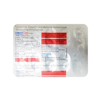GLISEN SM 1/50/500 Tablet 10's - Diabetes-Ant