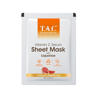 T.A.C - The Ayurveda Co. Vitamin C Serum Sheet Mask with Liquorice Toning and Brightening 22ml - Sheet Masks